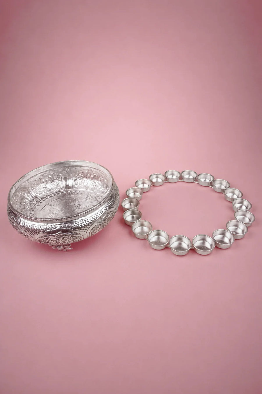 Gulistaan: Embelished Metallic Urli