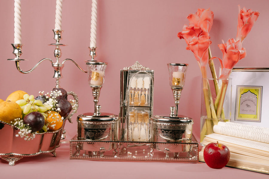 Gilded Rectangular Glass Tray
