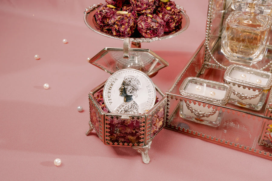 Gilded Bejewelled Glass Box