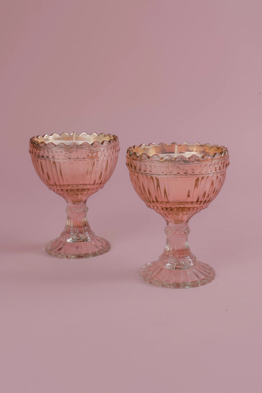 Persian Fluted Silver Glass Candle