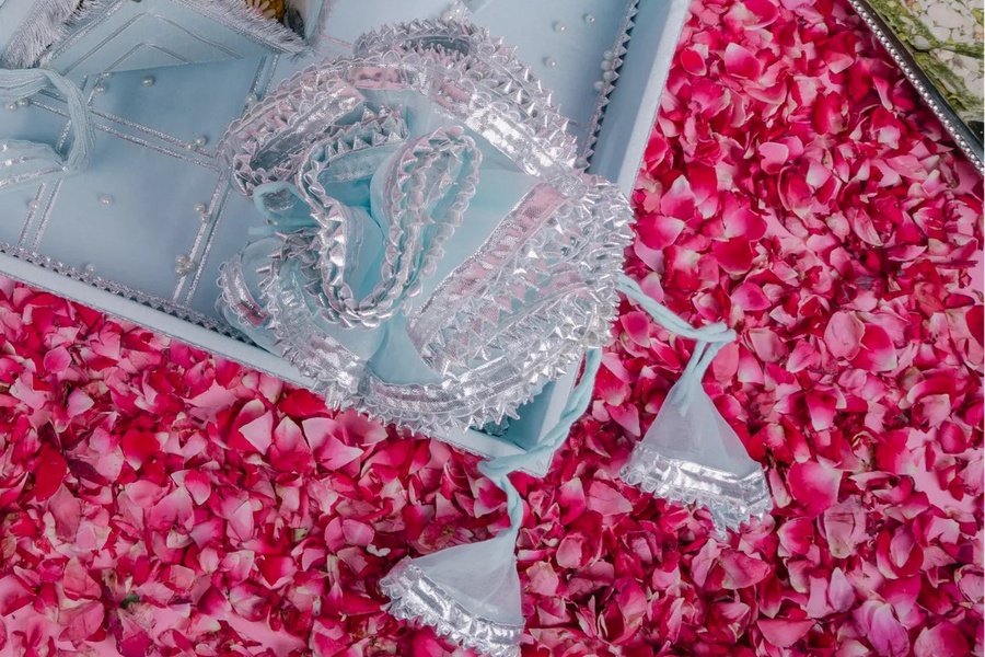 Chaandni Blue Gota Kinnari Set