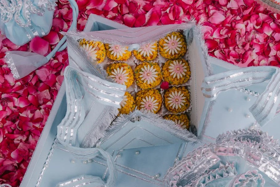 Chaandni Blue Gota Kinnari Set