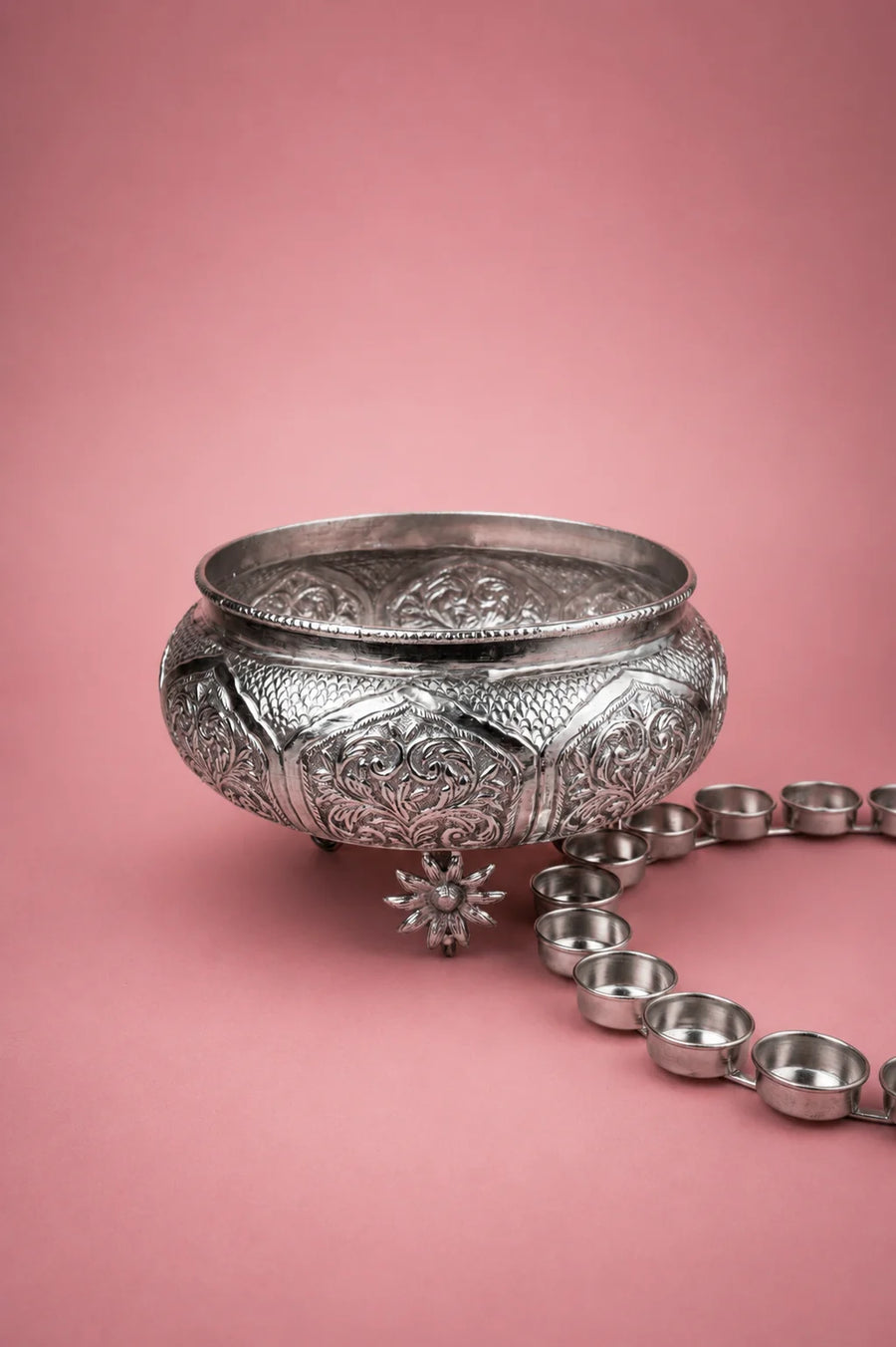 Gulistaan: Embelished Metallic Urli