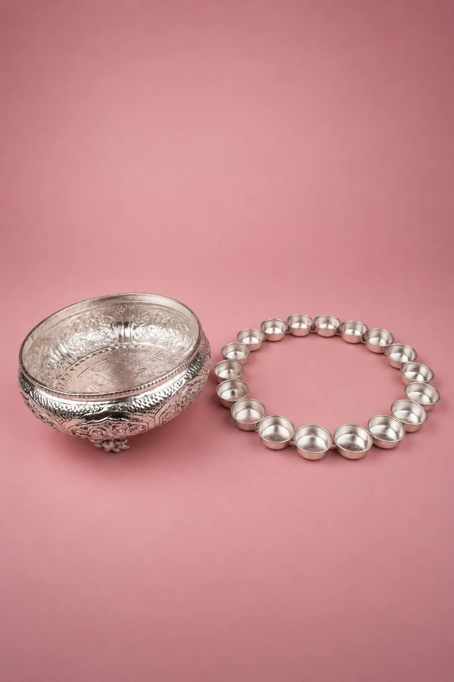 Gulistaan: Embelished Metallic Urli