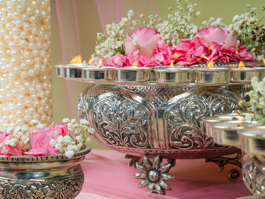 Gulistaan: Embelished Metallic Urli