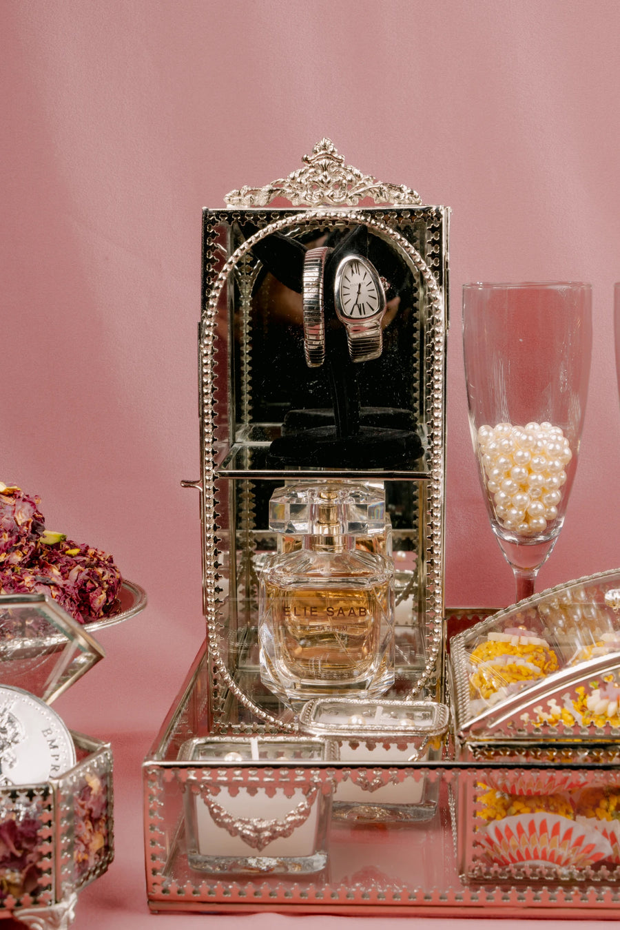 Gilded Scarlet Cabinet