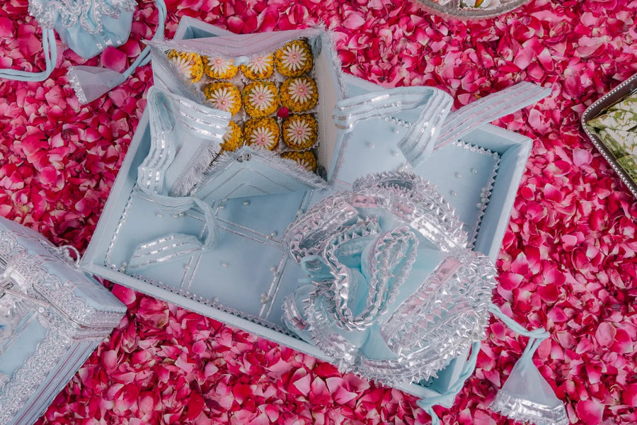 Chaandni Blue Gota Kinnari Set