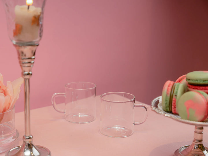 Glass Tea Cups Set of 2