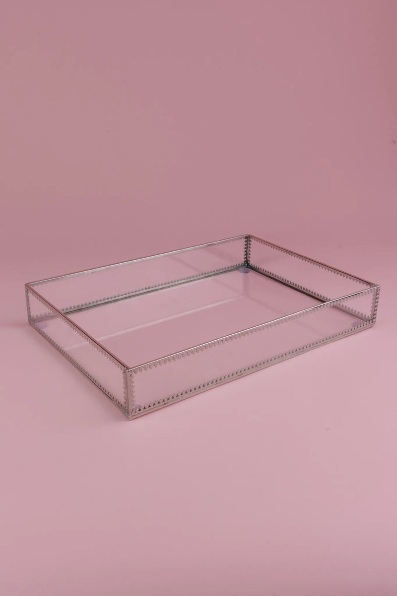 Gilded Rectangular Glass Tray