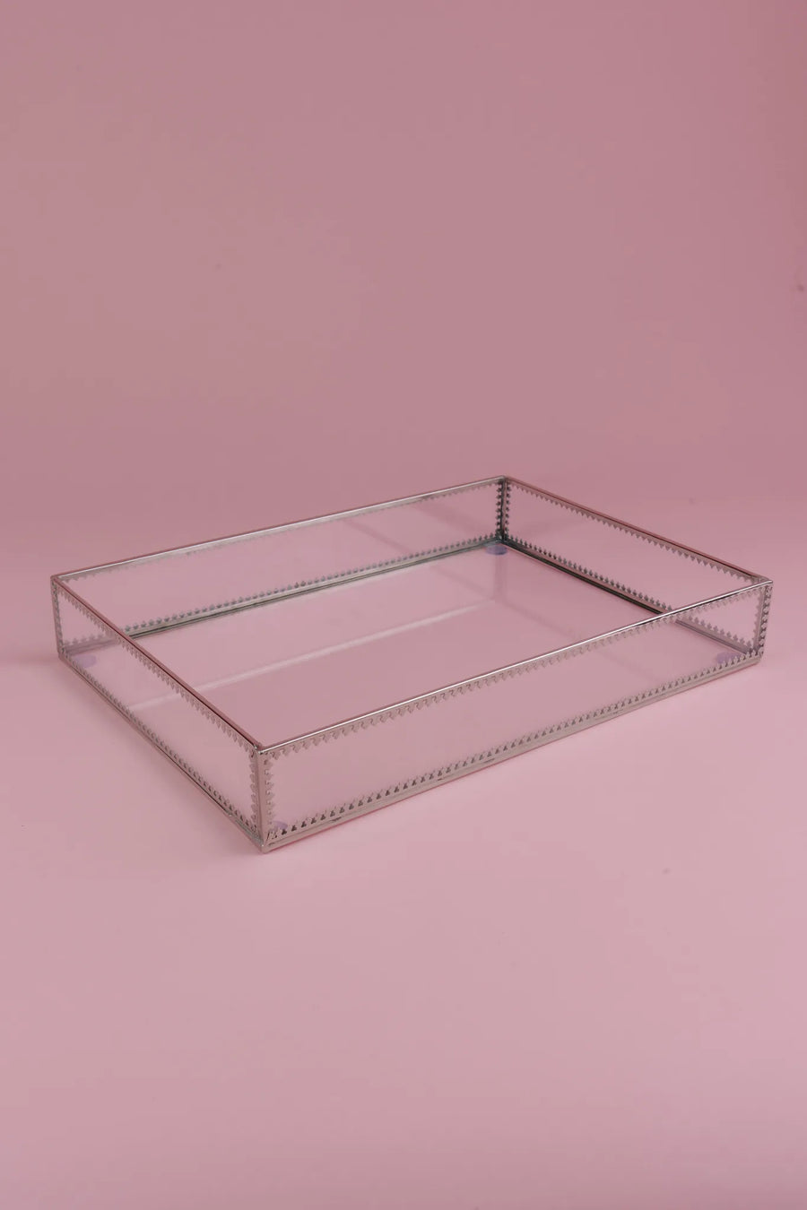Gilded Rectangular Glass Tray