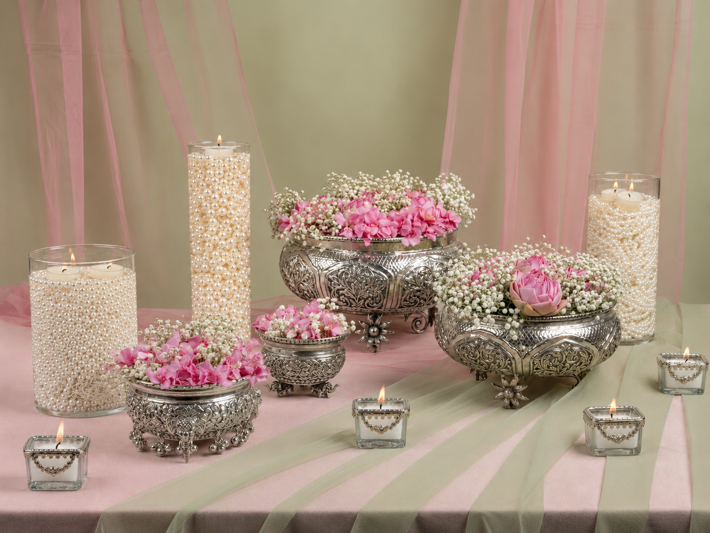 Gulistaan: Embelished Metallic Urli Set